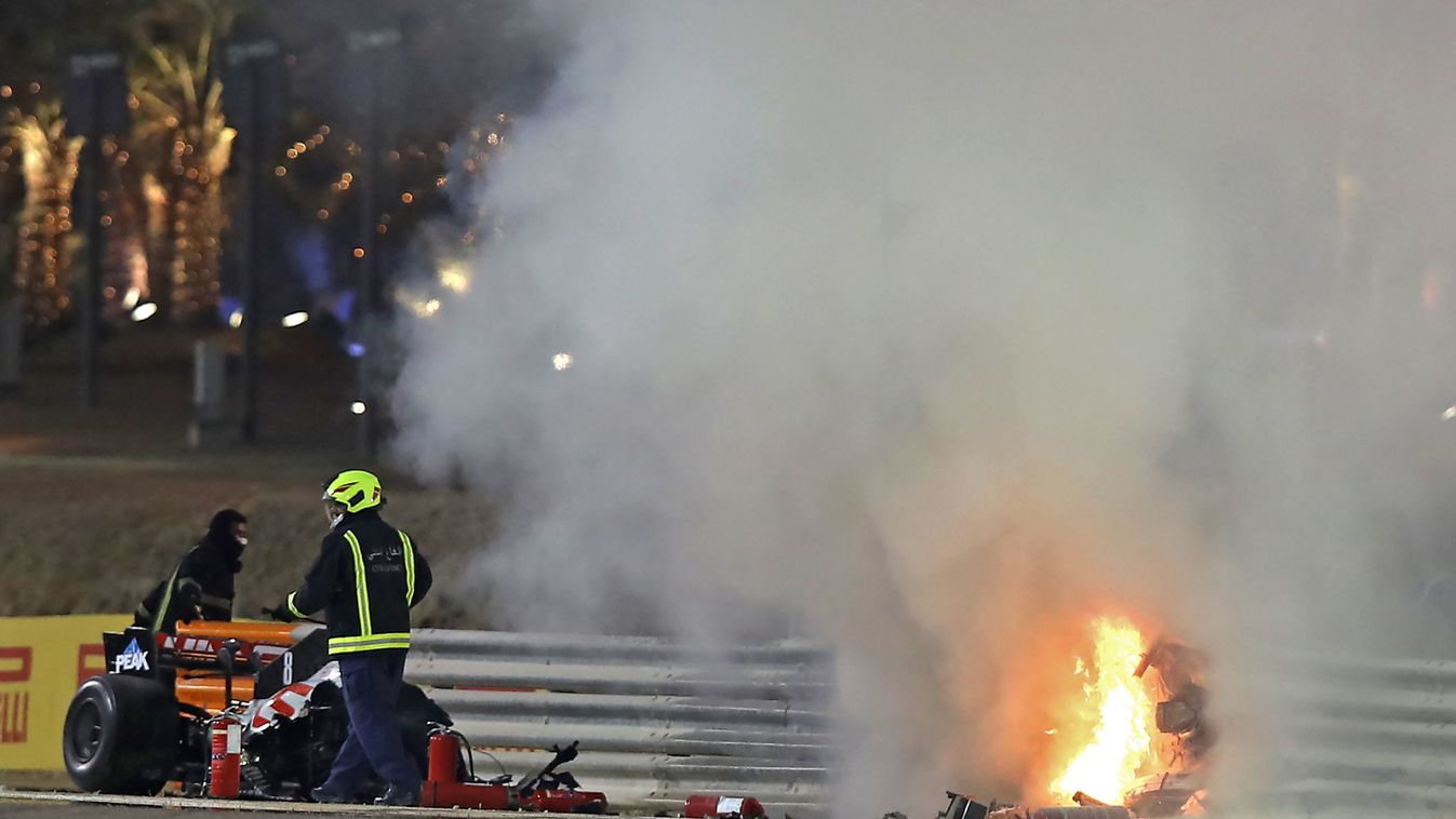 Forma-1, Bahreini Nagydíj, Romain Grosjean baleset 