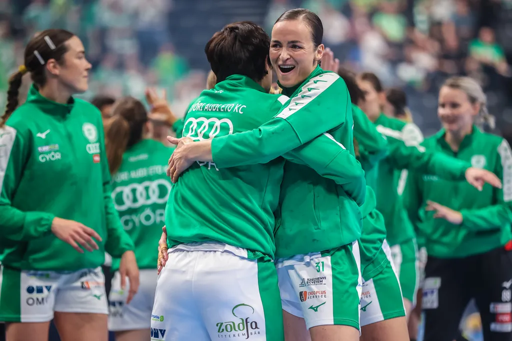 női kézilabda BL Final Four Budapest, MVM Dome,  női kézilabda, Bajnokok Ligája négyes döntő, 2023,  EHF FINAL4 WOMEN 2023, Győr, győri szurkolók, Győri Audi ETO KC–Vipers Kristiansand 