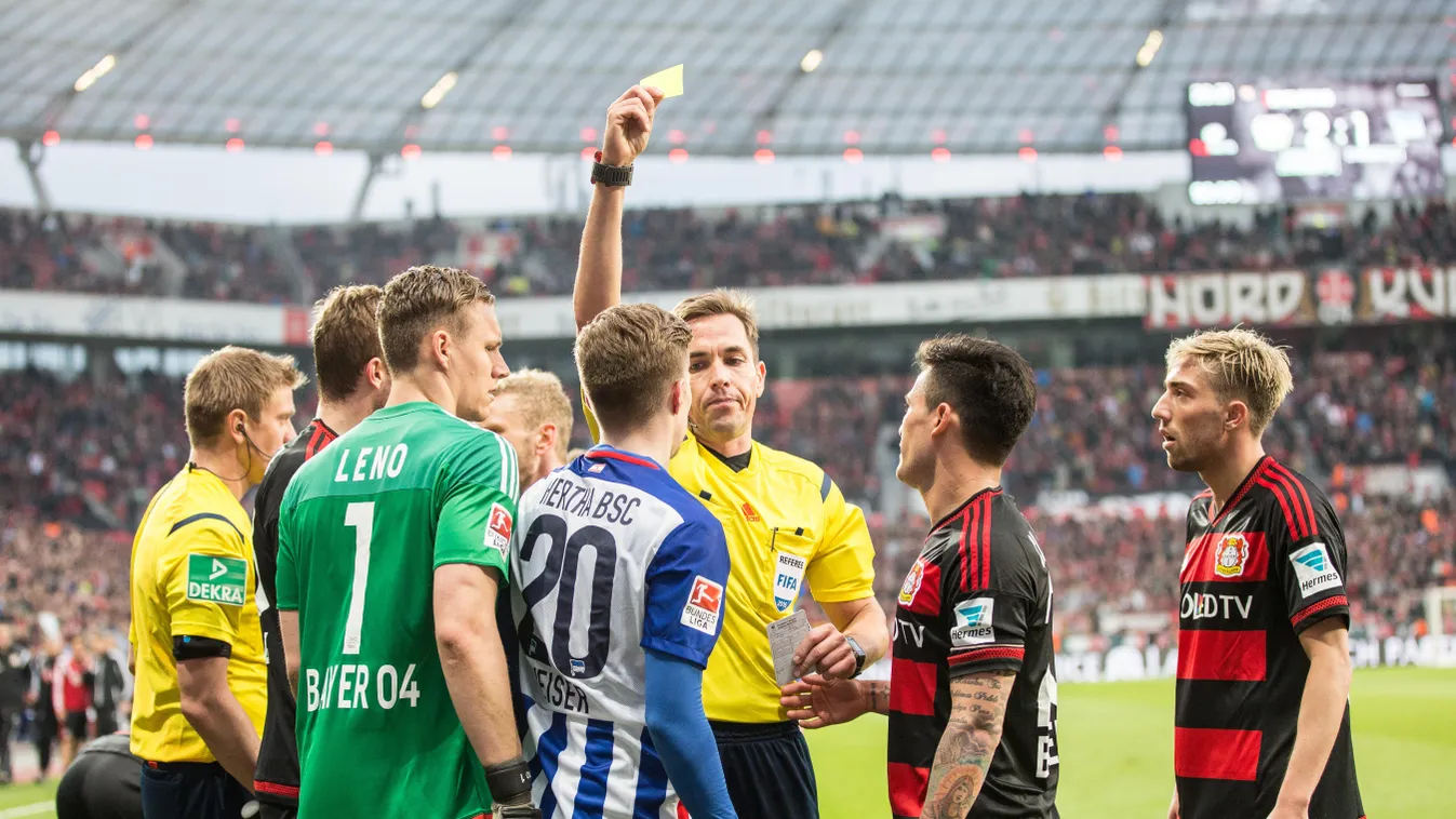 Bayer 04 Leverkusen vs Hertha BSC Bundesliga soccer FOOTBALL SQUARE FORMAT 