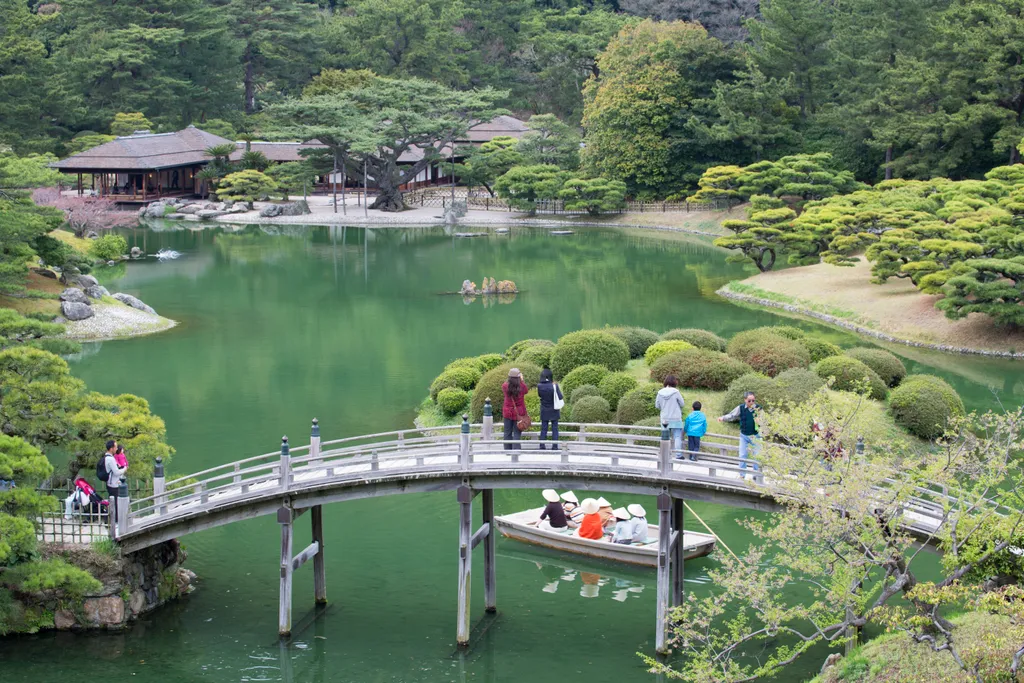 Takamacu, Japán Ritsurin-koen, Takamatsu, Shikoku, Japan, Asia 