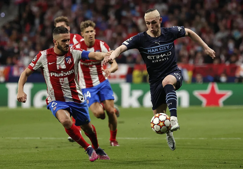 Atletico Madrid v Manchester City - UEFA Champions League 2022, Atletico Madrid, Madrid, Manchester City, Spain,April,Foot Horizontal 