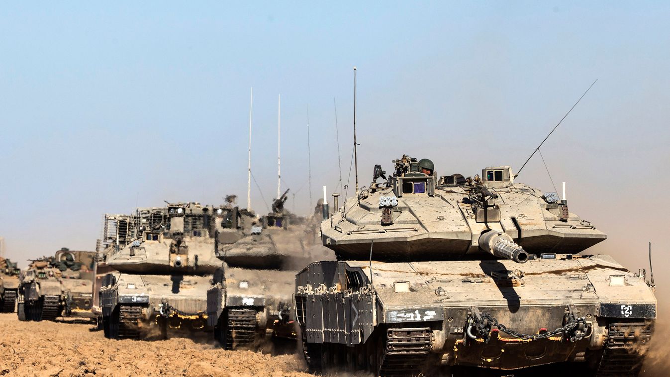 izrael, gázai övezet, izraeli védelmi erők, tank, tank oszlop, merkava, gáza 