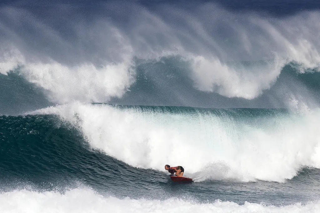 Hawaii, O'ahu szigete, szörf, hullám, szörf időszak, tél, tél vége, Hurley Pro Sunset Beach, part, szörf verseny 