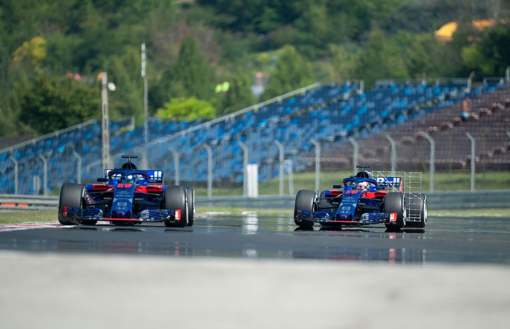 F1-es tesztelés a Hungaroringen, 2. nap, Brendon Hartley, Sean Gelael, Scuderia Toro Rosso 