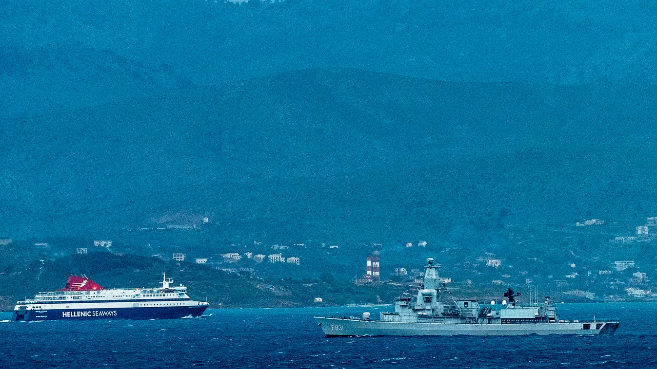 Horizontal A picture taken on March 23, 2016 from Cesme district in Izmir, western Turkey, shows a Dutch NATO warship patrolling the Aegean Sea between the Turkish coast and the Greek Chios island on March 23, 2016.

More than 1,600 migrants have landed i