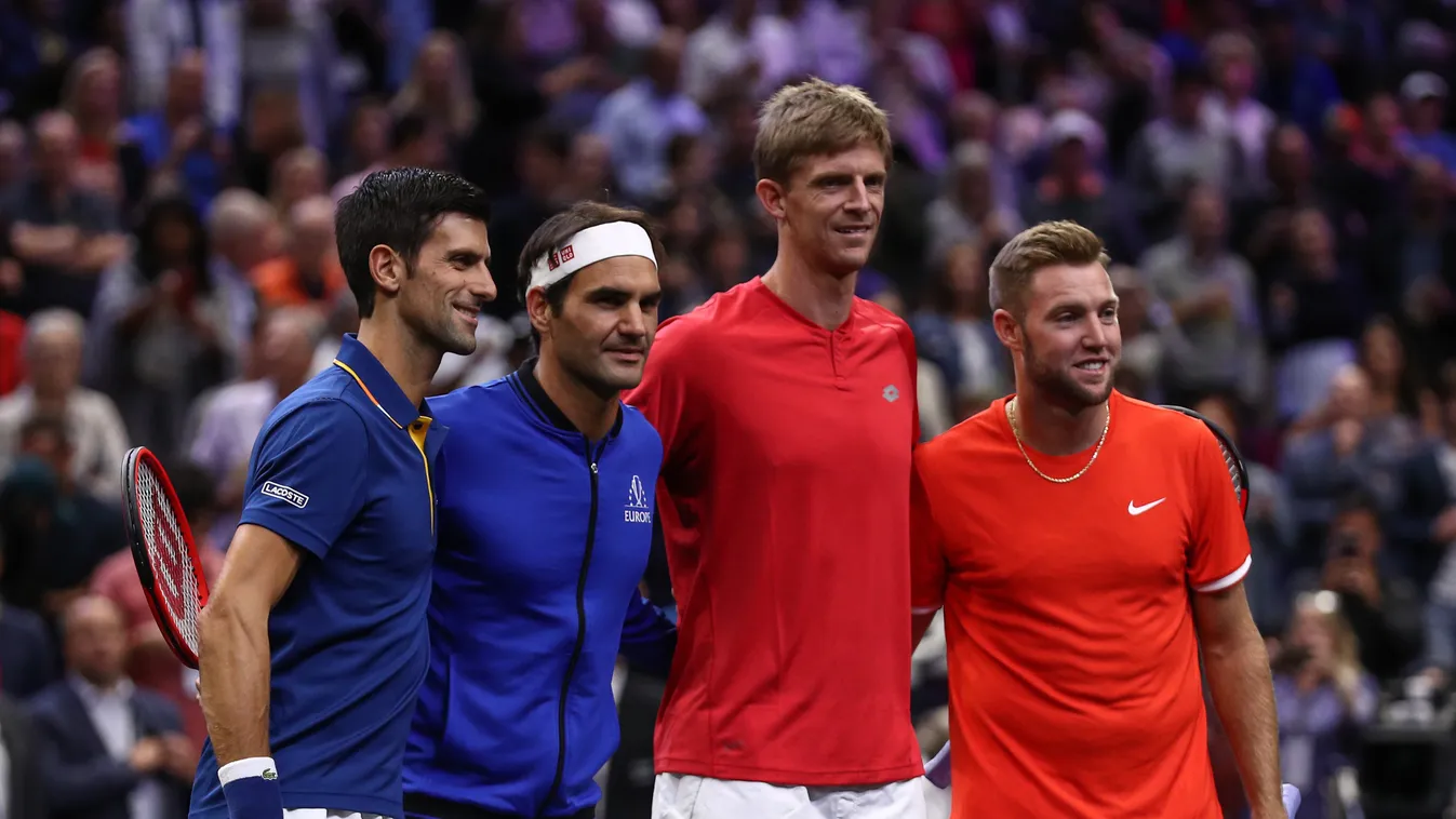 2018 Laver Cup United States Roger Federer Novak Djokovic Chicago Illinois September 2018 United Center 2018 Laver Cup 