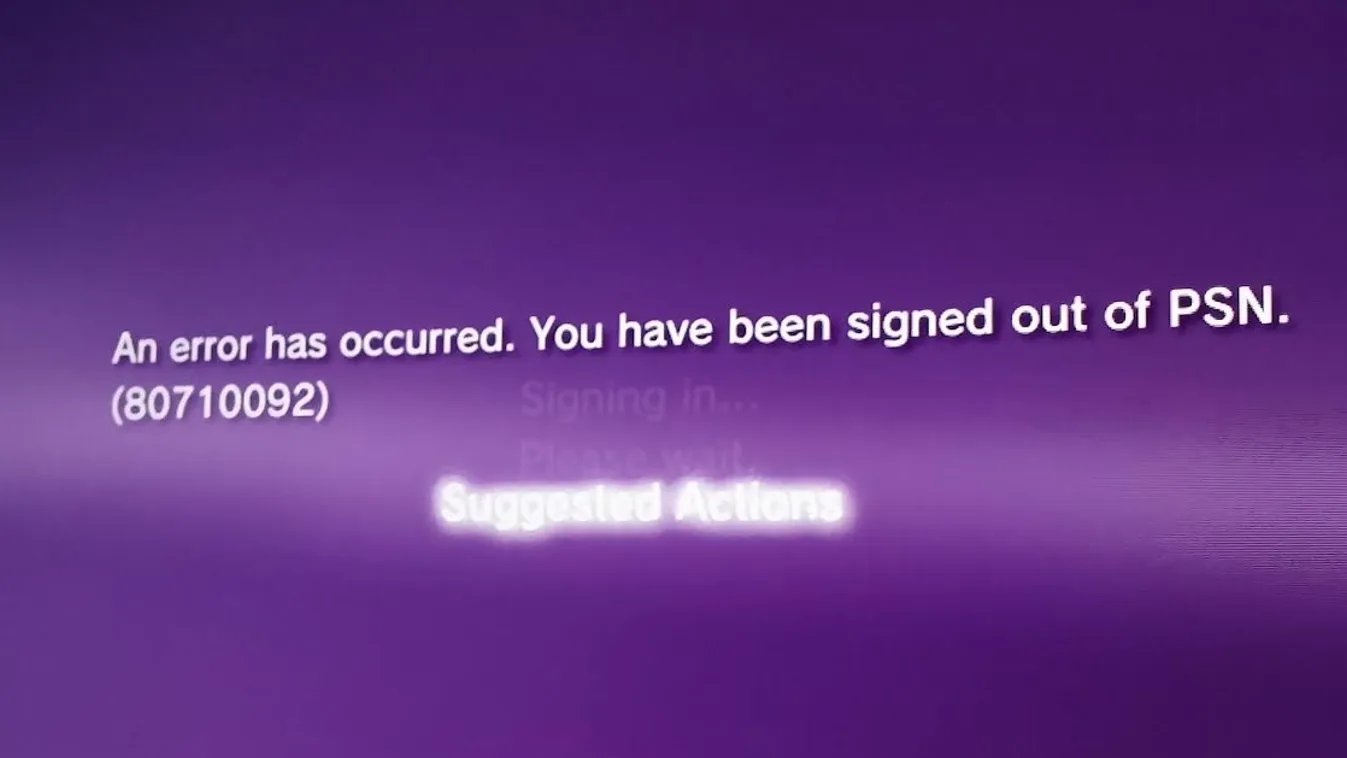 Ilyen hibaüzenet fogadja a Playstationt használókat 