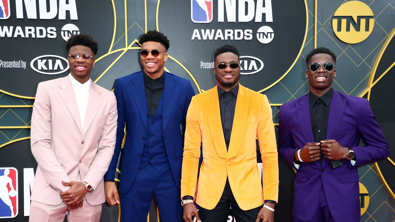2019 NBA Awards Presented By Kia On TNT - Red Carpet GettyImageRank2 KIA NBA Pro Basketball THREE QUARTER LENGTH People NBA California Turner Network Television PersonalityComplete NBA Awards Thanasis Antetokounmpo Basketball - Sport SPORT Red Carpet Even