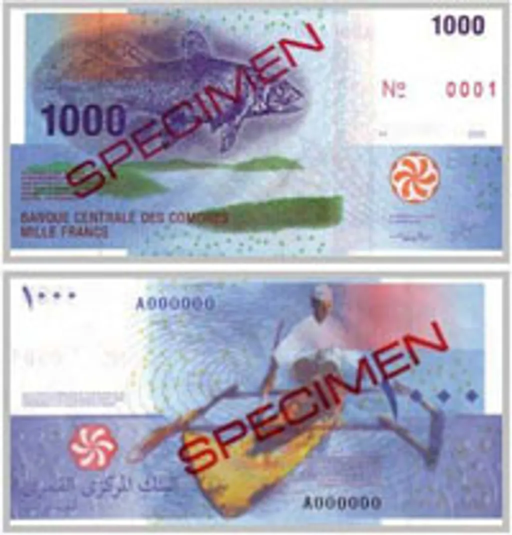 Bankjegyek,  Banknote of 2006
Banque Centrale des Comores 1,000-Franc note 
