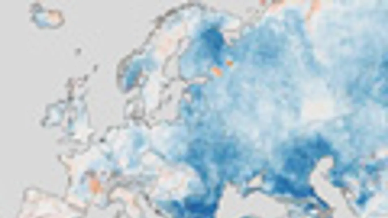 műhold, hideg, tél, Európa