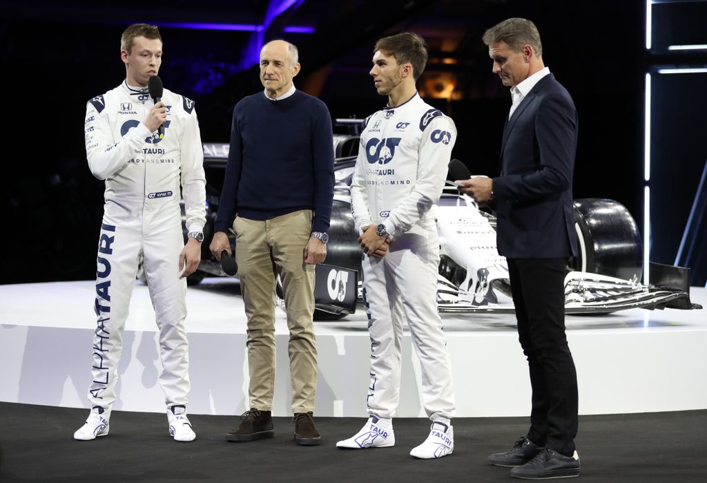 Forma-1, Scuderia AlphaTauri AT01 Livery Launch, Danyiil Kvjat, Franz Tost, Pierre Gasly, David Coulthard 