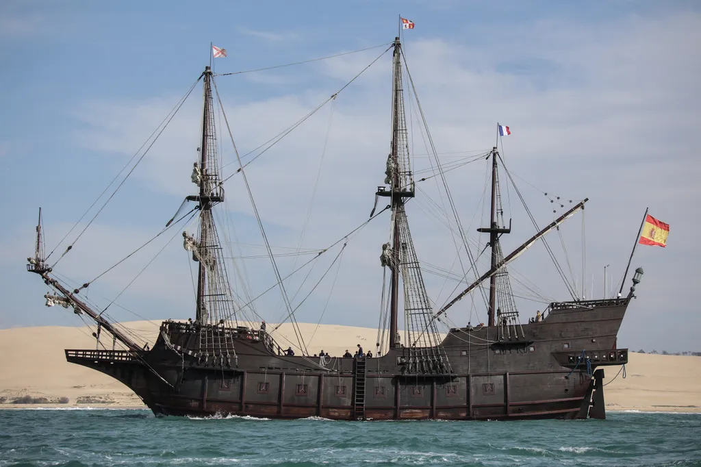 Galeón Andalucía, hajó, 16-17. század, galleon, replika, 