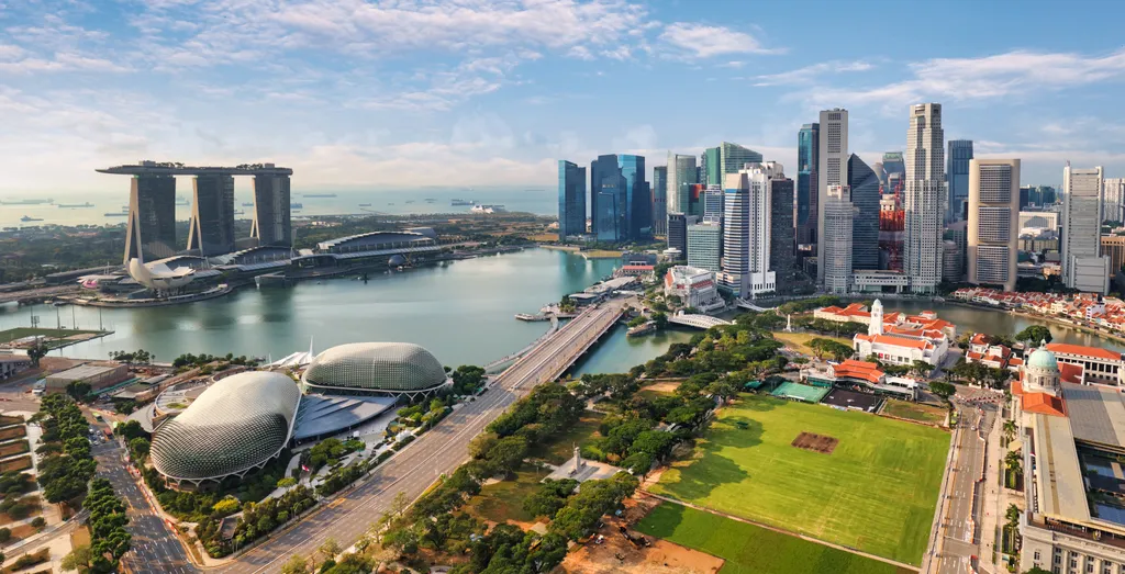 városok, galéria, Aerial,View,Of,Singapore,City,At,Day 