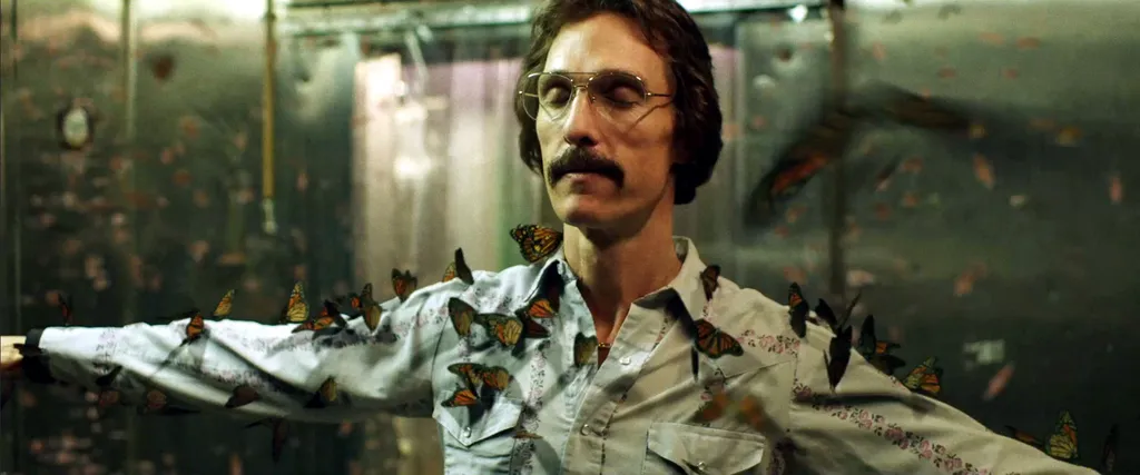 Dallas Buyers Club Cinema 1980s 1980's mustache butterflies panoramic AIDS MAN MOUSTACHE BUTTERFLY SQUARE FORMAT 
