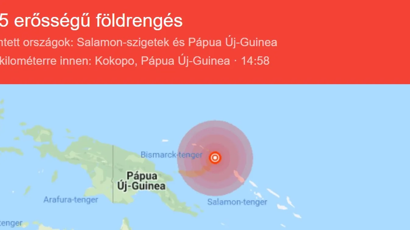 Pápua Új-Guinea, földrengés, szökőár, cunami 