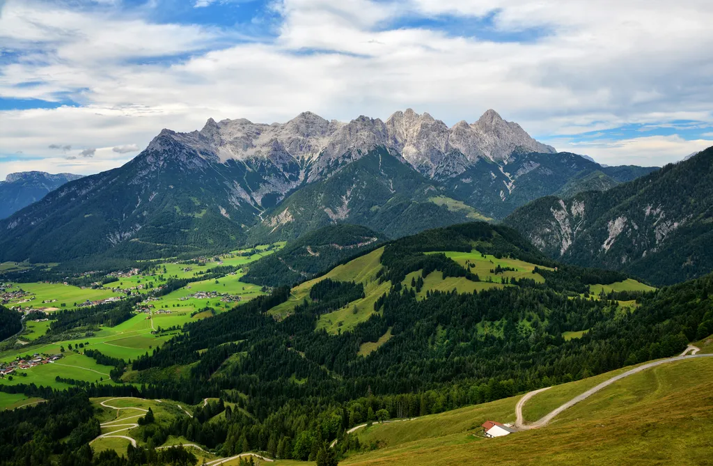 Buchensteinwand, Kereszt, kilátó, Kilátókereszt, Tirol, Ausztria, Olaszország, 