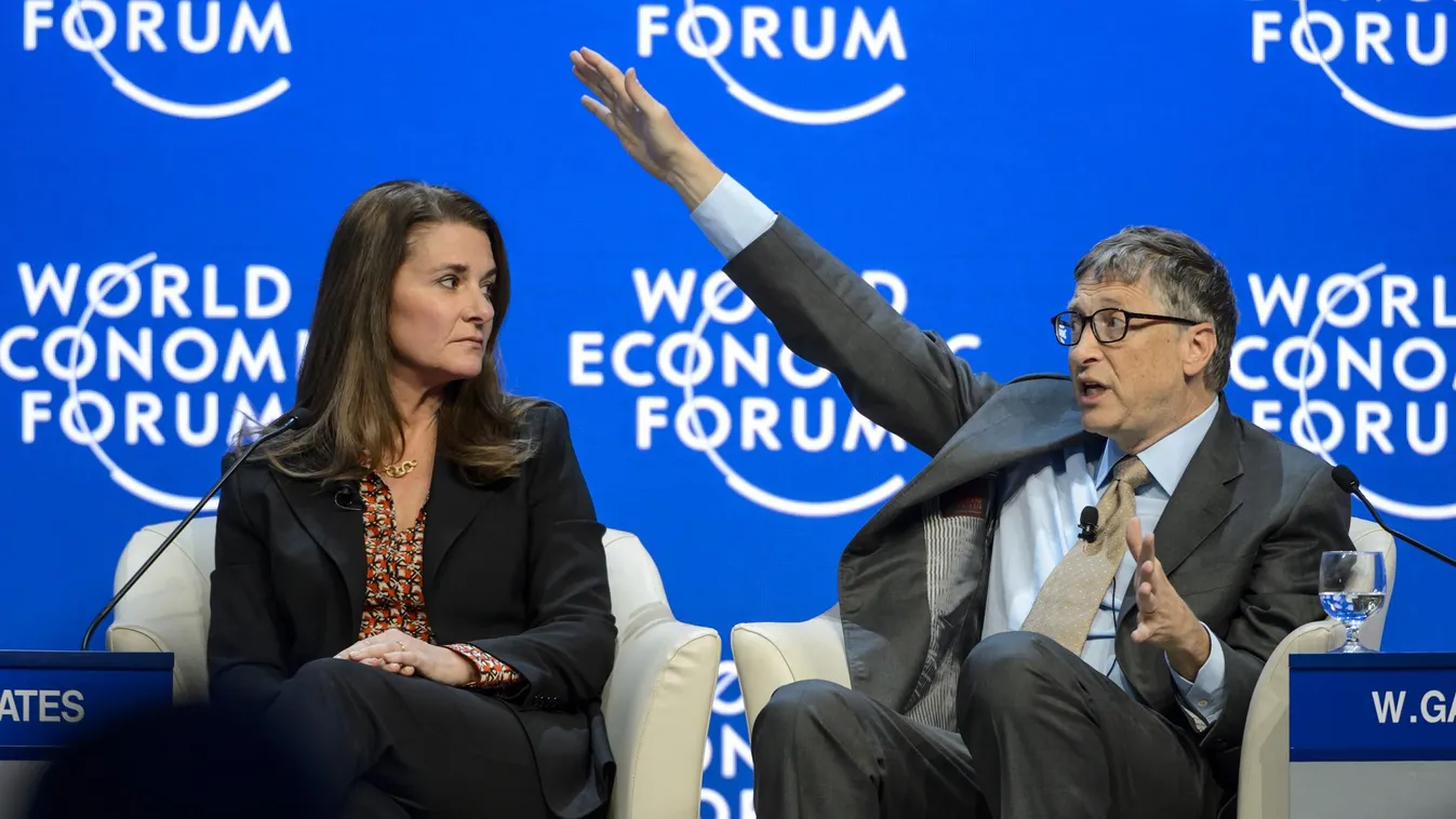 - Melinda (L) and Bill Gates attend a session at the Congress Center during the World Economic Forum (WEF) annual meeting on January 23, 2015 in Davos. Adományozók 