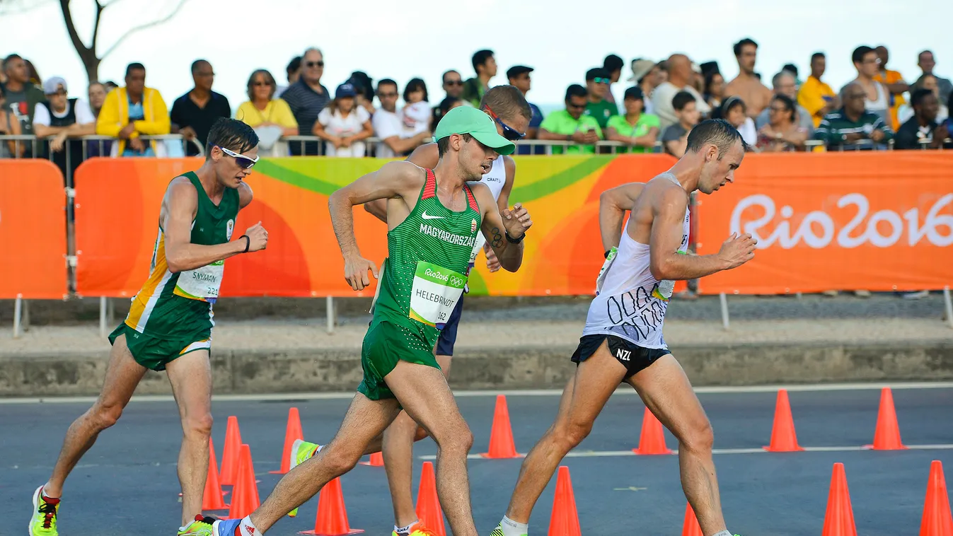 Helebrandt Máté Rio de Janeiro, 2016. augusztus 12.
Helebrandt Máté (k) a riói nyári olimpia férfi 20 kilométeres gyaloglás versenyszámában Rio de Janeiróban 2016. augusztus 12-én. Helebrandt Máté a 28. helyen végzett.
MTI Fotó: Czeglédi Zsolt 