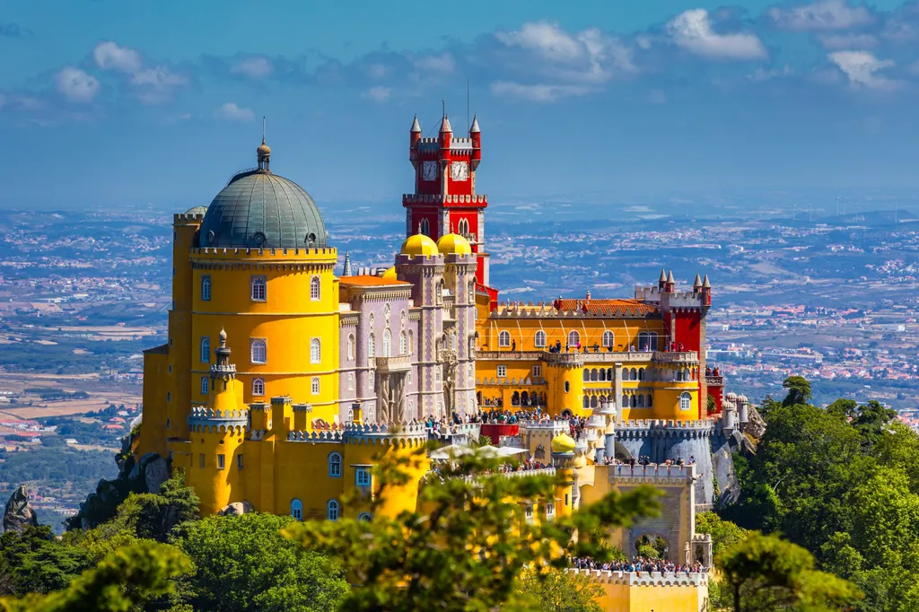 Pena, palota, Portugália, Sintra, hegység, 