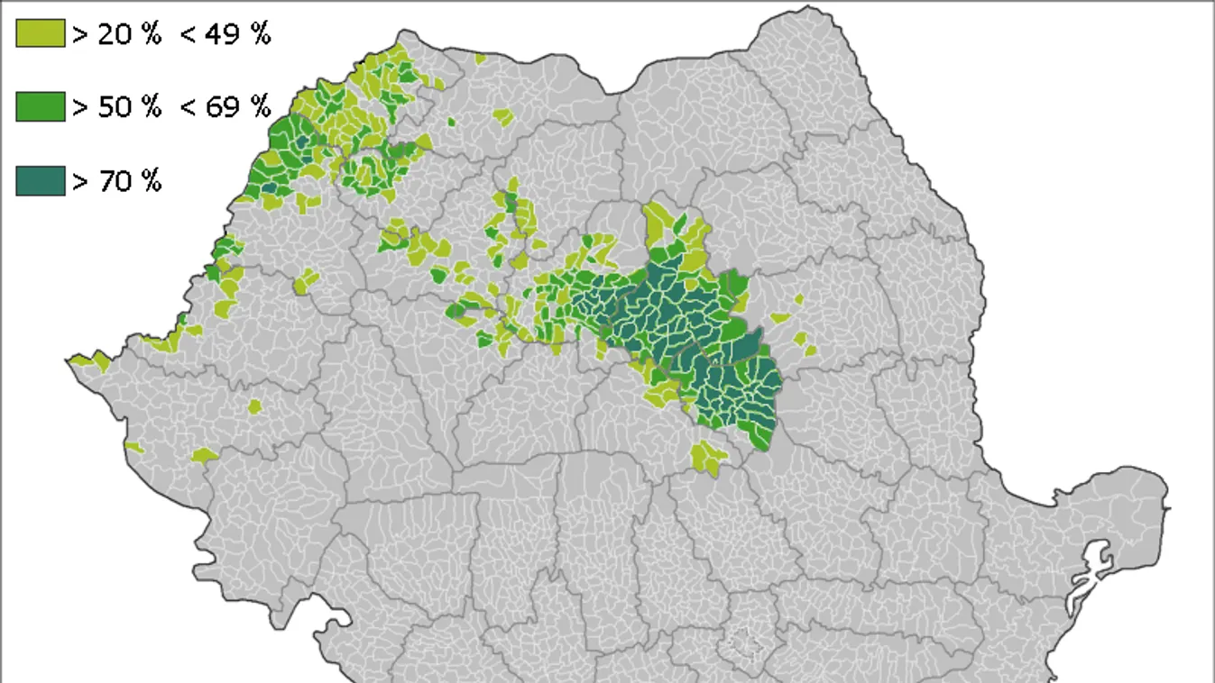 20% feletti magyarsággal rendelkező városok és községek Romániában, a 2011-es népszámlálás adatai szerint 