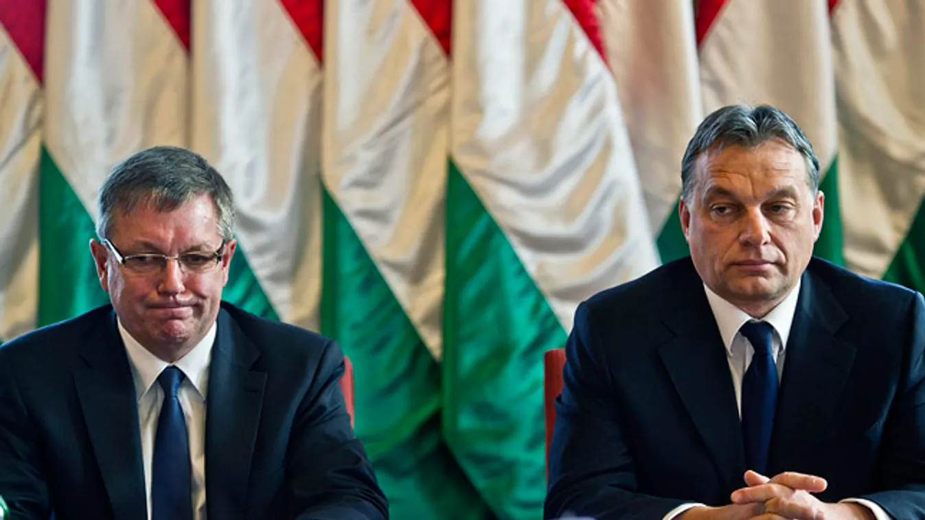 Matolcsy György, Szijjártó Péter, Orbán Viktor miniszterelnök találkozik a Bankszövetséggel kötött megállapodásban érintett pénzintézetek vezetőivel