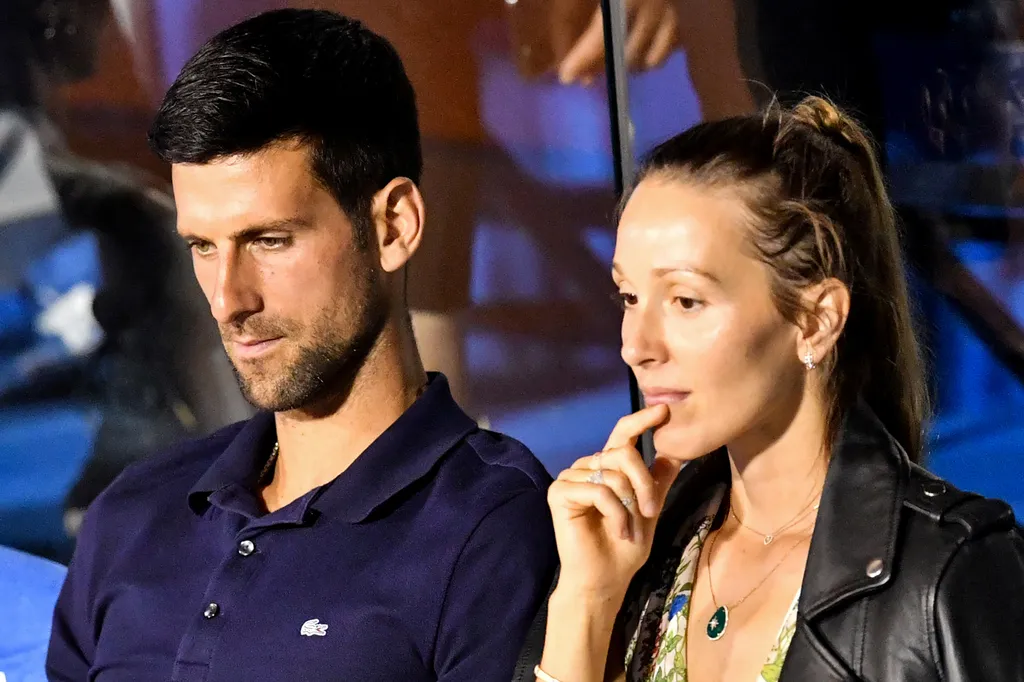 Horizontal BUST COUPLE SIDE BY SIDE, Novak Djokovic, Jelena Djokovic 