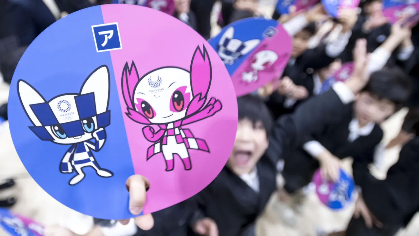 Tokyo 2020 Unveils Mascots School students celebrate Tokyo 2020 OLYMPIC GAMES official mascots Tokyo Elementary school students designs 