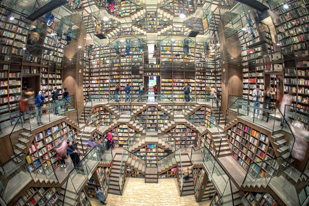 Zhongshuge, könyvesbolt, bolt, könyvek, könyváruház, kínai, Kína, boltok, könyvesboltok, látványos 