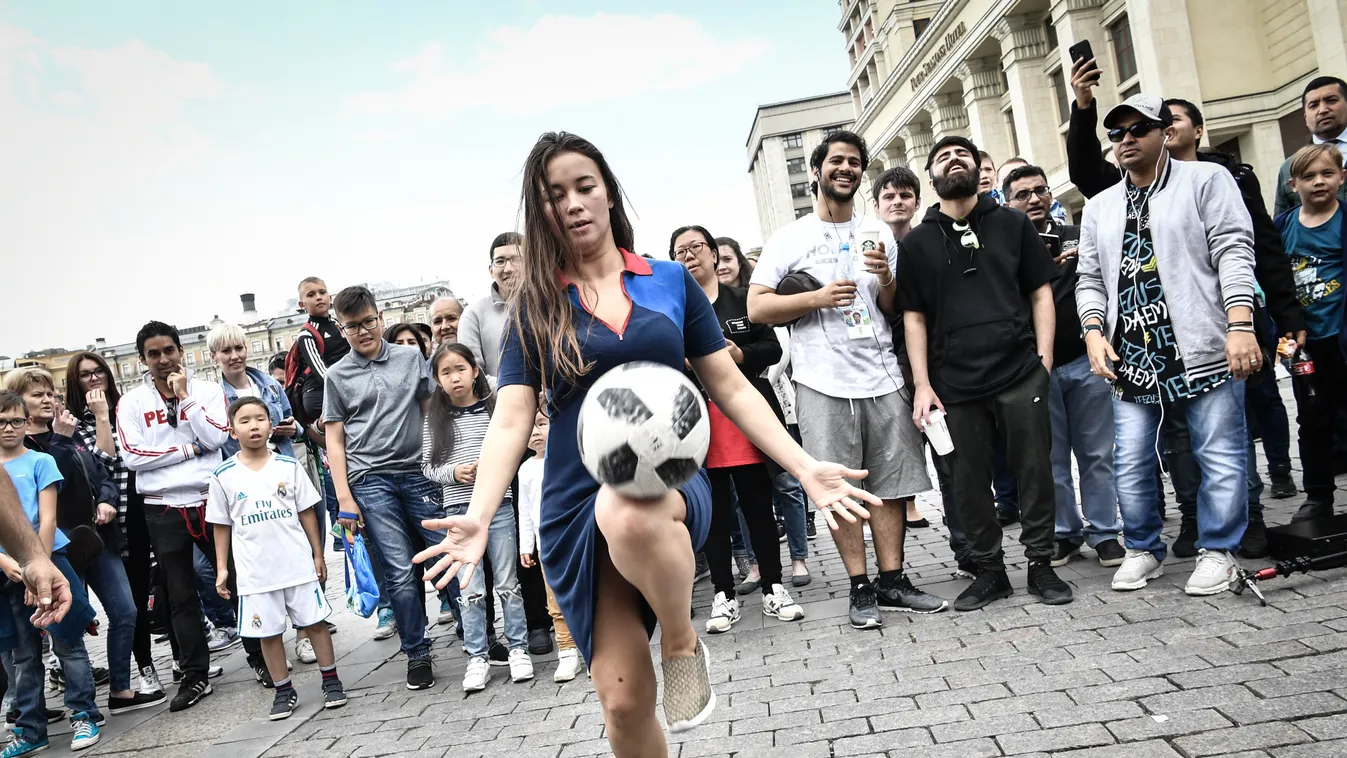 Enthusiastic fans flock to Red Square to preheat World Cup with football carnival Russia Russian 2018 FIFA World Cup football soccer fan carnival celebration 