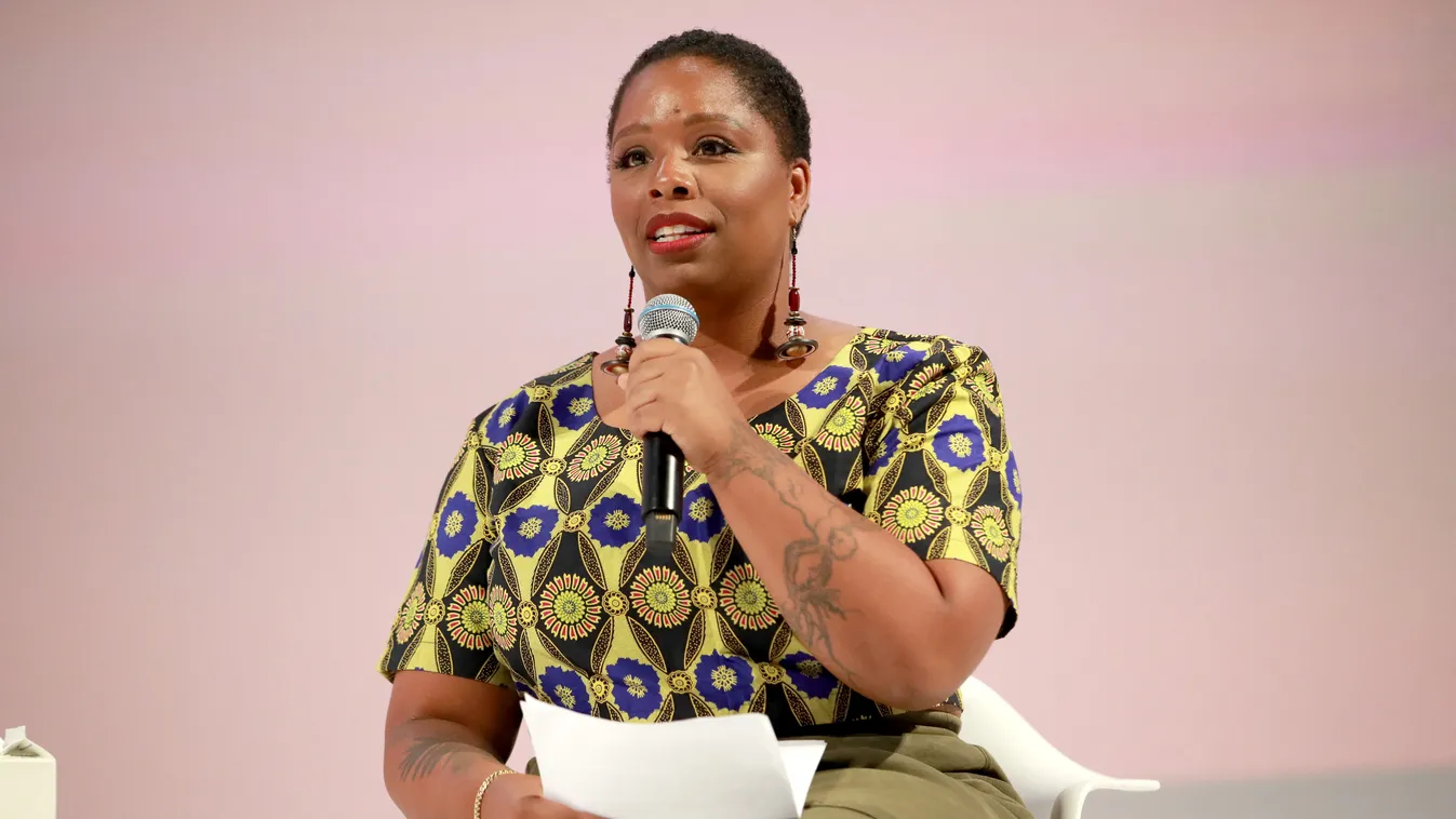 The Teen Vogue Summit 2019: On-Stage Conversations And Atmosphere GettyImageRank3 People Talking USA California City Of Los Angeles One Person Photography Arts Culture and Entertainment Stage PersonalityComplete Patrisse Cullors Goya Studios Teen Vogue Su