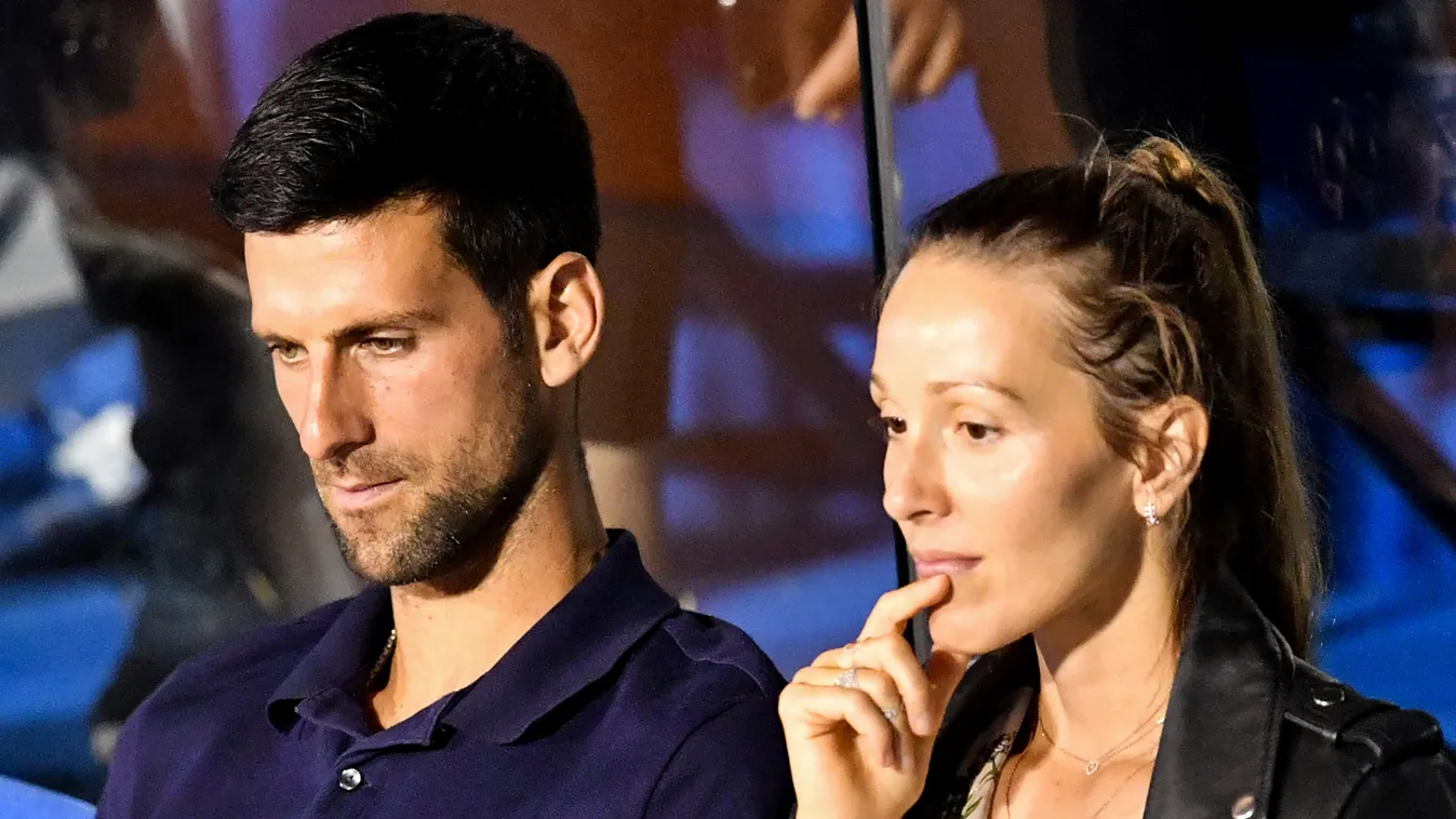 Horizontal BUST COUPLE SIDE BY SIDE, Novak Djokovic, Jelena Djokovic 