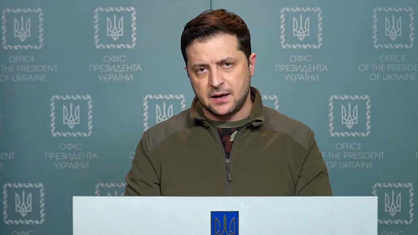 Volodymyr Zelensky Zelenszkij  ukrán elnök, orosz-ukrán háború 2022.  Horizontal 