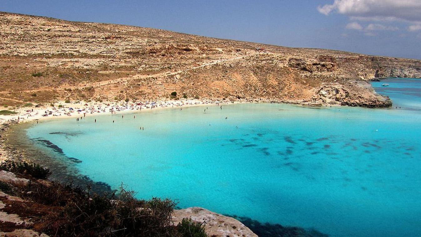 Spiaggia del Coniglio, Rabbit Beach, Nyúl-strand, Lampedusa, Szicília 