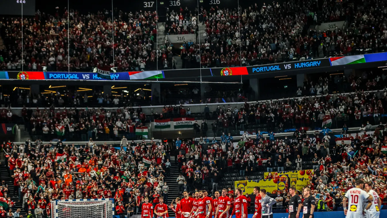 Portugália - Magyarország, kézilabda, 2022-es férfi kézilabda Európa-bajnokság, MVM Dome, Budapest, 2022.01.16., vége, öröm 