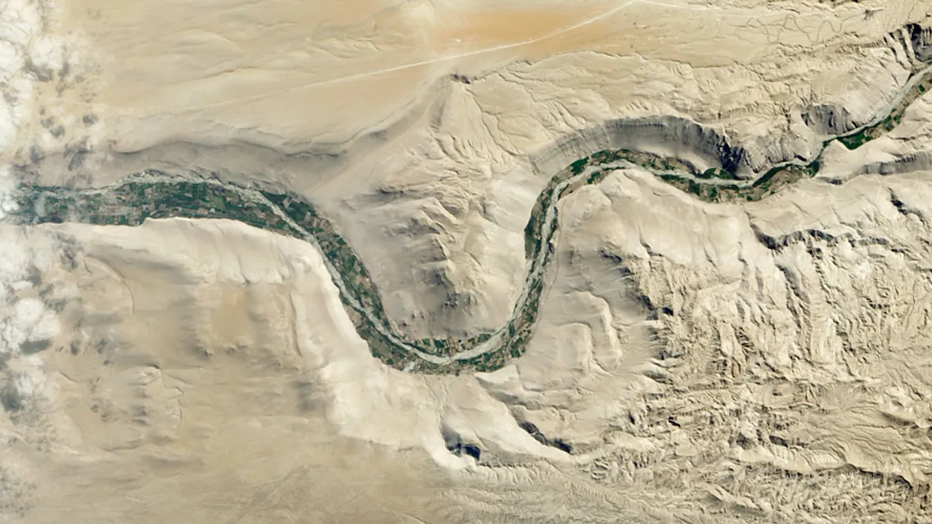 Lluta folyó, kanyon, Atacama-sivatag, Chile, műholdkép, NASA Earth Observing-1