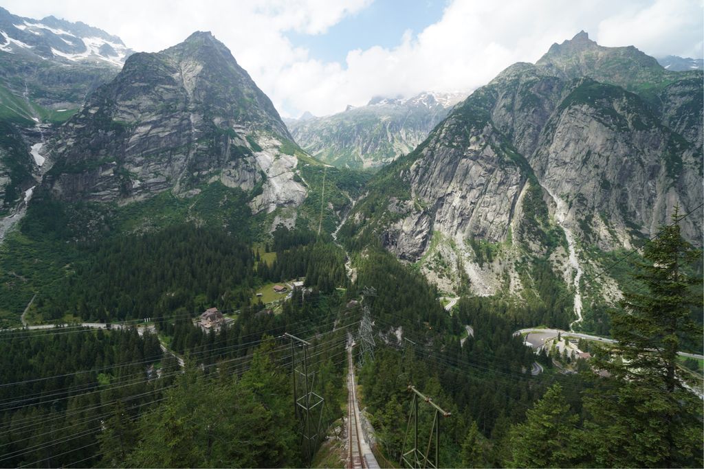 Gelmerbahn, Svájc, Sikló, Handeck, drótvonatatású vasút, 