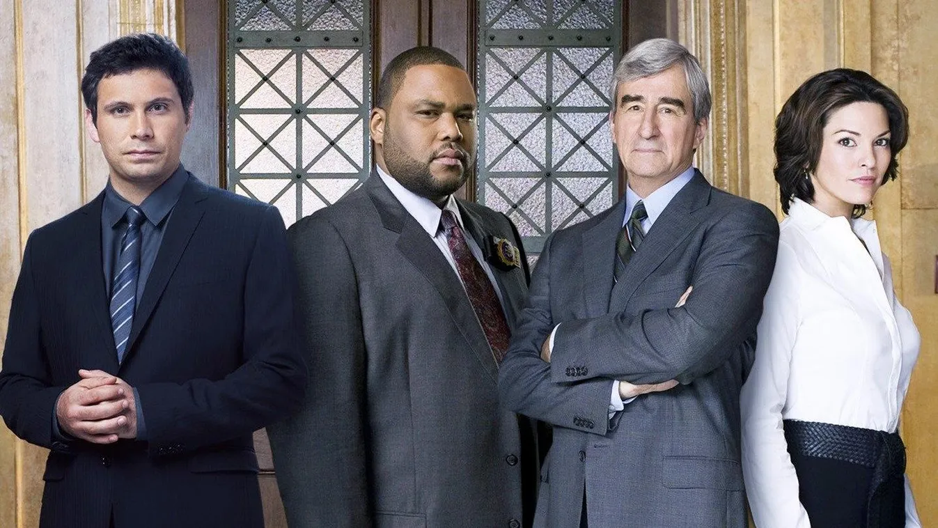 Law & Order NUP_112606 group retouched select LAW & ORDER -- Pictured: (l-r) S. Epatha Merkerson as Lt. Anita Van Buren, Jeremy Sisto as Cyrus Lupo, Anthony Anderson Detective Kevin Bernard, Sam Waterston as Asst. D.A. Jack McCoy, Alana De La Garza as Con