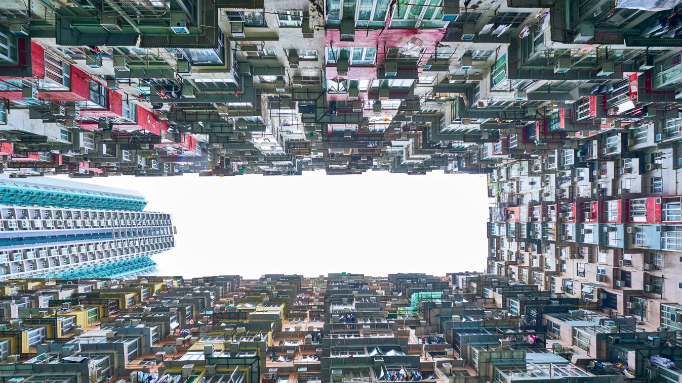 Densely crowded apartment buildings, Hong Kong Island, Hong Kong photography colour colour image COLOR color image HORIZONTAL horizontal image day outdoors outside nobody no one no-one travel destination travel destinations travel DOWNTOWN crowded apartme