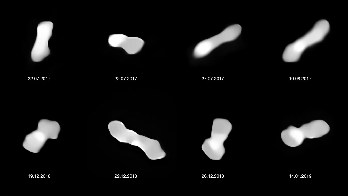 (216) Kleopatra These eleven images are of the asteroid Kleopatra, viewed at different angles as it rotates. The images were taken at different times between 2017 and 2019 with the Spectro-Polarimetric High-contrast Exoplanet REsearch (SPHERE) instrument 