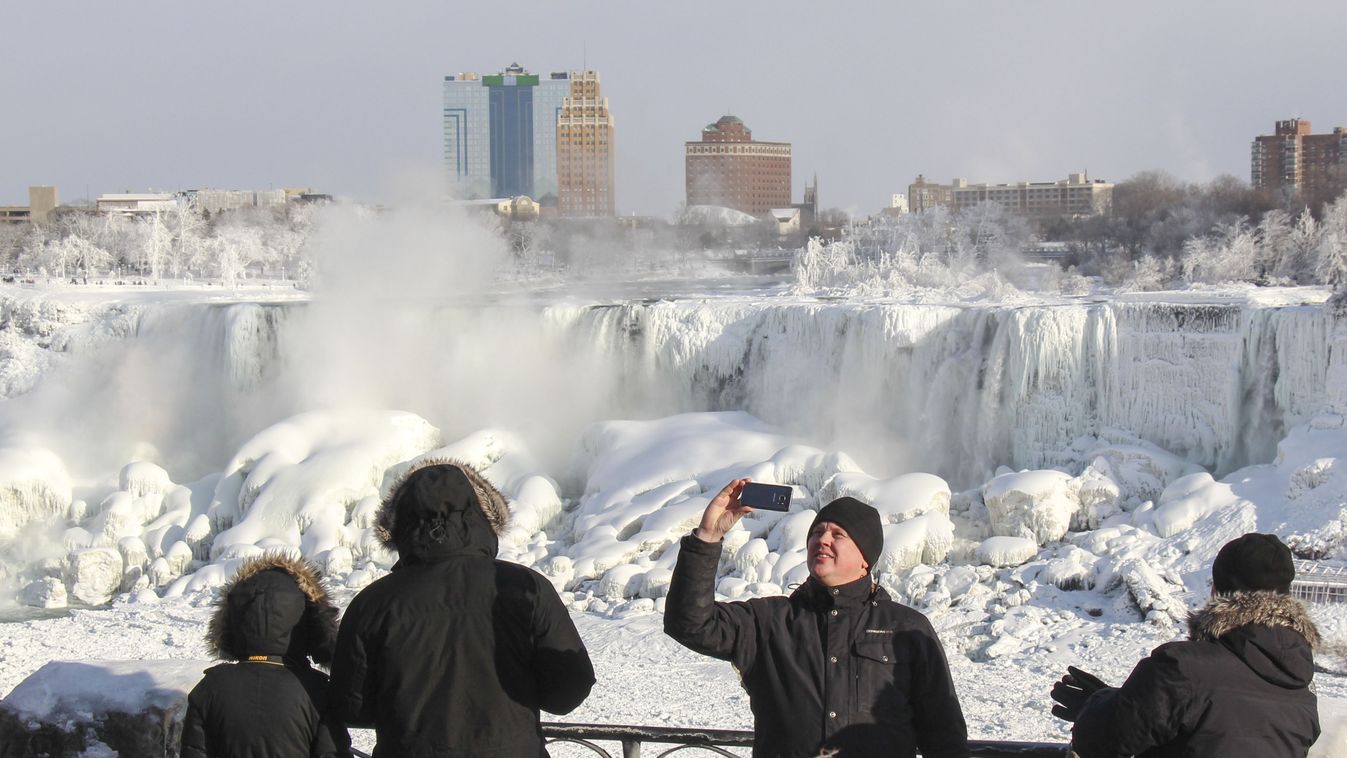 Frozen Niagara Falls Niagara Ontario 