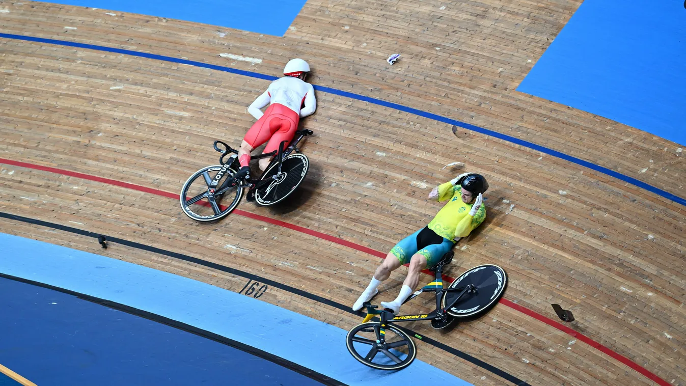 Around The Games - Commonwealth Games: Day 2 Around The Games NurPhoto GBR Commonwealth Games: Day 2 Lee Valley Velodrome Saturday 30th July Matthew Glaetzer Joe Truman Track Cycling Pat Scaasi England Horizontal SPORT CYCLING COMMONWEALTH GAMES AUSTRALIA