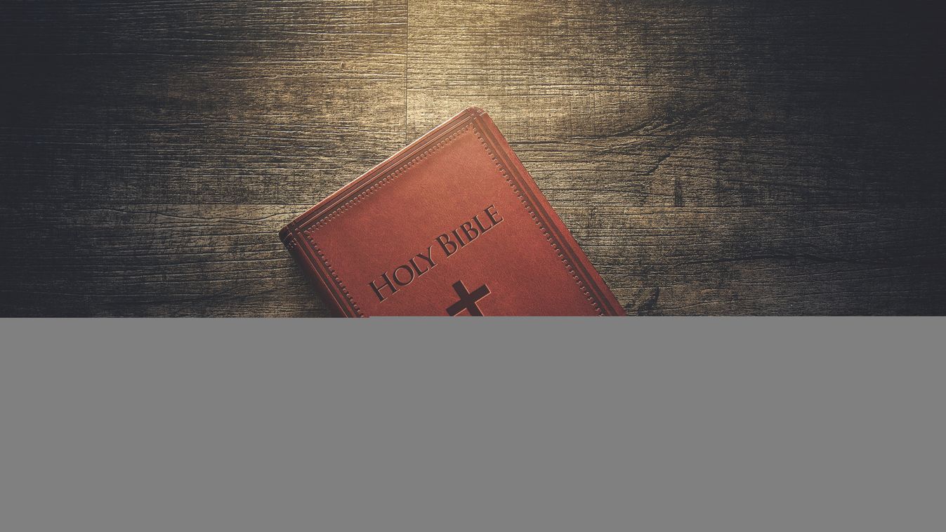 biblia, asztalon, illusztráció 