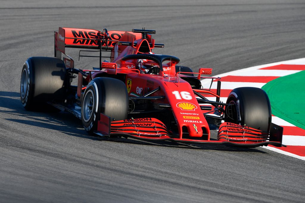 Forma-1, teszt, Barcelona, 1. nap, Charles Leclerc, Ferrari 