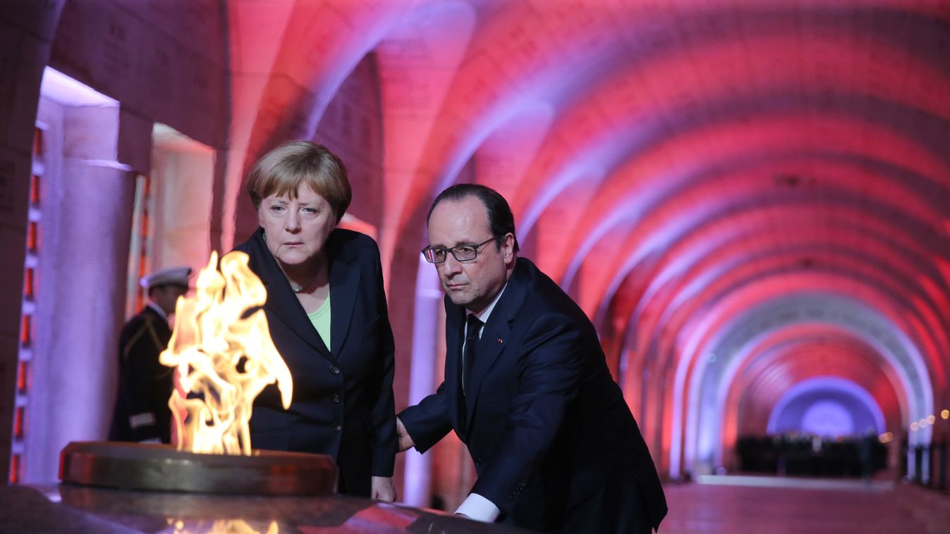 Commemoration for the Battle of Verdun Verdun FIRST WORLD WAR Angela Merkel Francois Hollande SQUARE FORMAT 