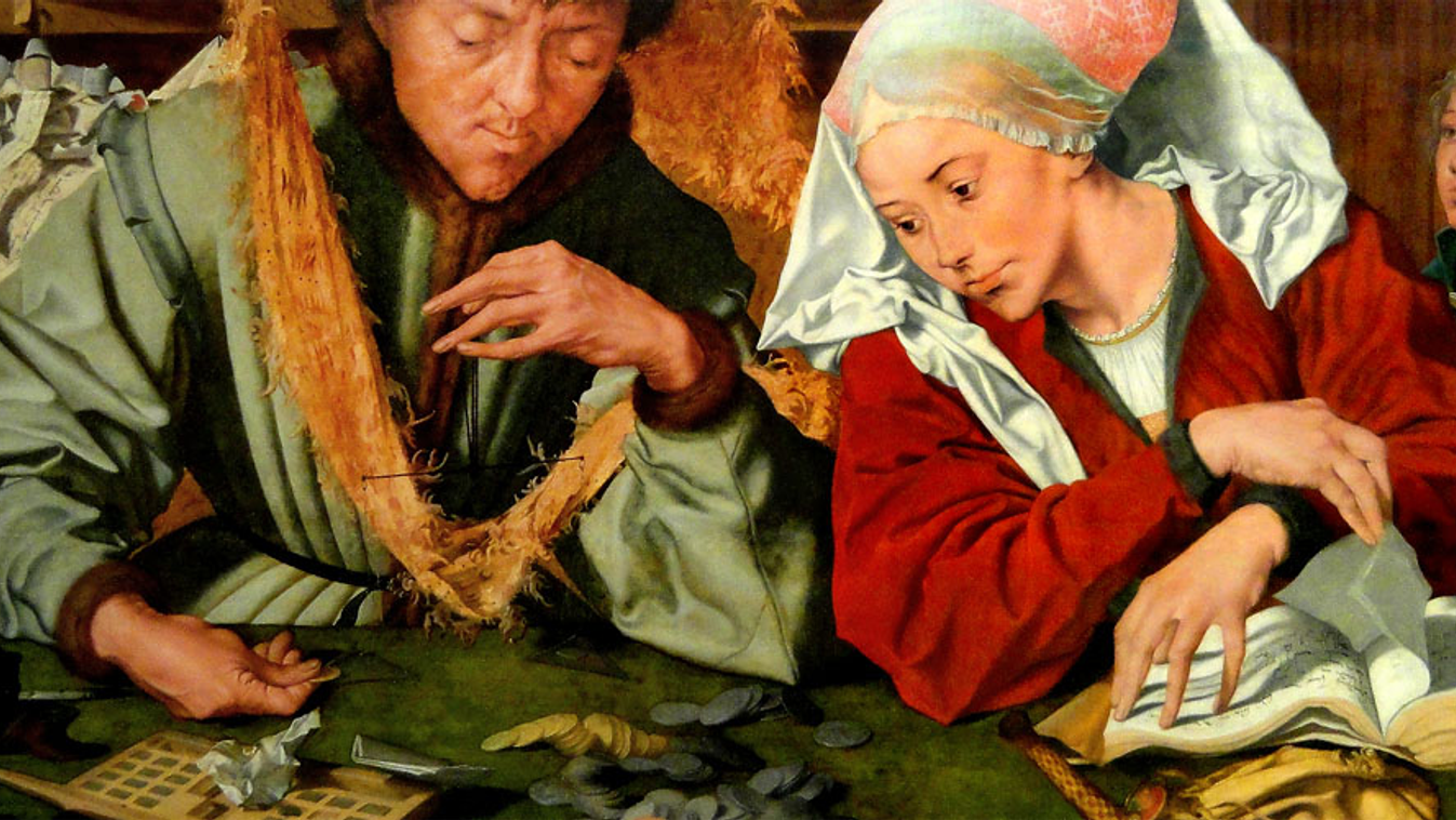 hervasztó kamat, befektetés, Marinus van Reymerswaele, holland festő Pénzváltó és felesége című festménye 