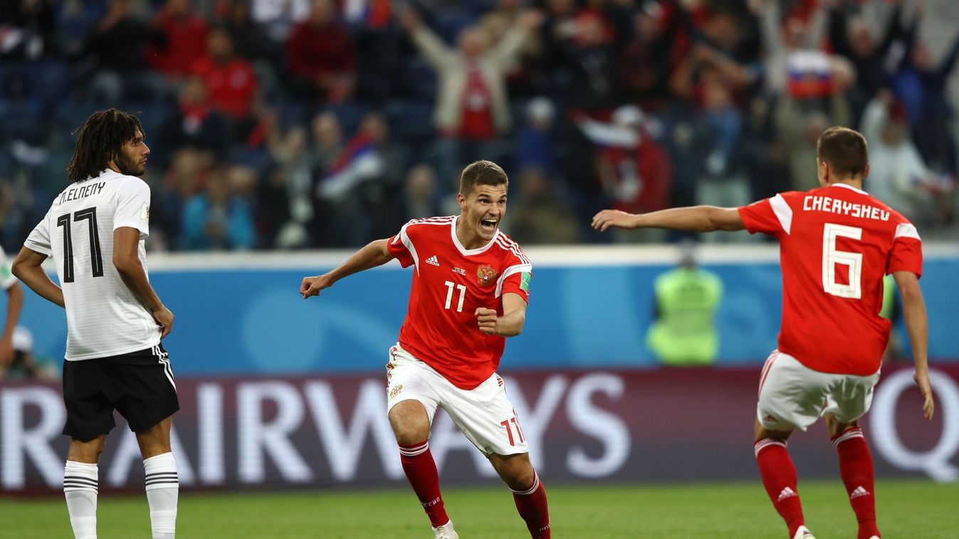Russia v Egypt: Group A - 2018 FIFA World Cup Russia Sport Soccer International Team Soccer FeedRouted_Global during the 2018 FIFA World Cup Russia group A match between Russia and Egypt at Saint Petersburg Stadium on June 19, 2018 in 