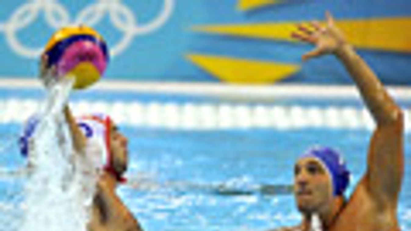 olimpia, london 2012, férfi vízilabda, Spanyolország-Magyarország,  Felipe Perrone Rocha és Kiss Gergely