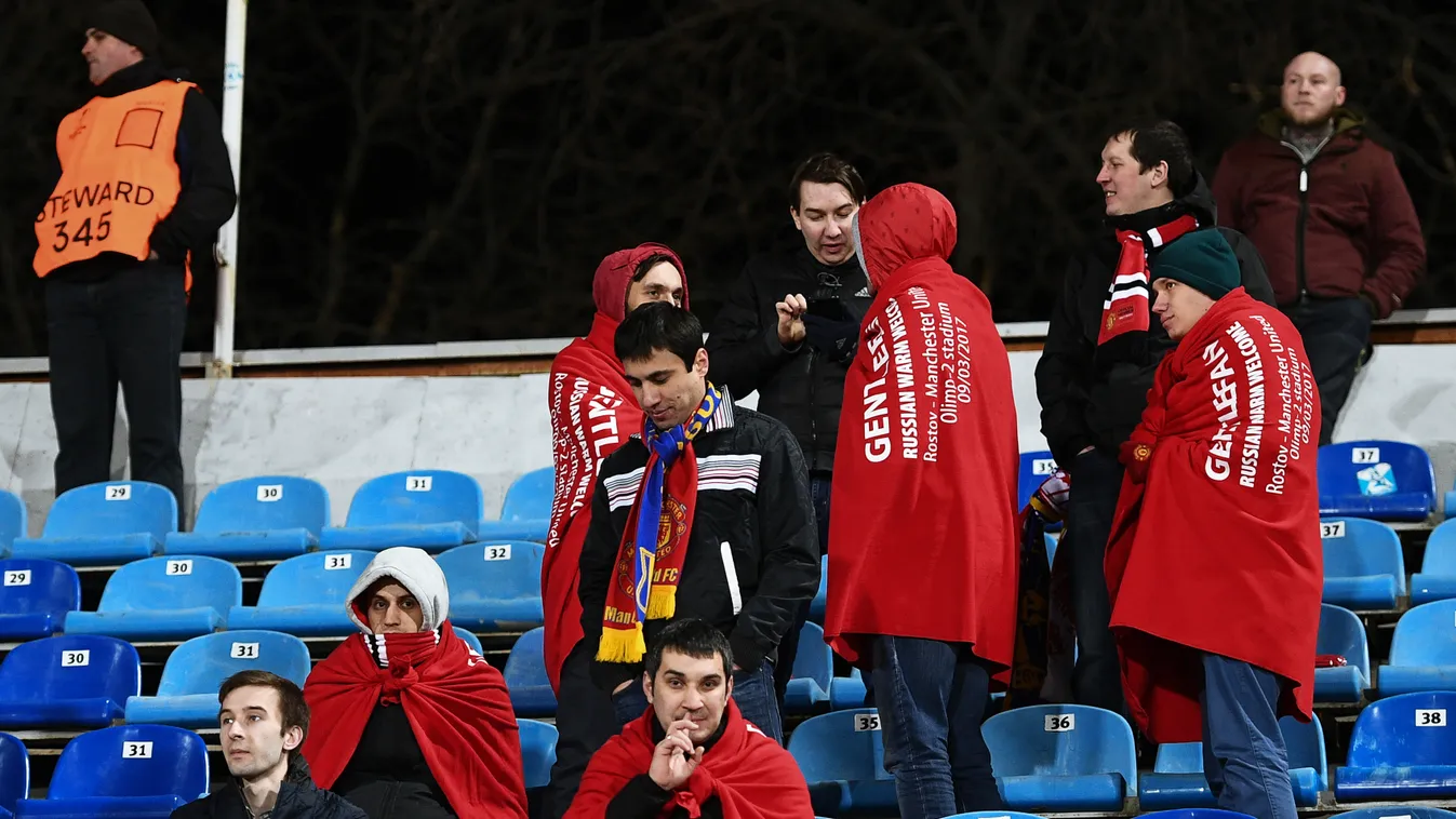 Football. Europa League. Rostov vs. Manchester United fan landscape comforter handing out gentlefan russian warm welcome 