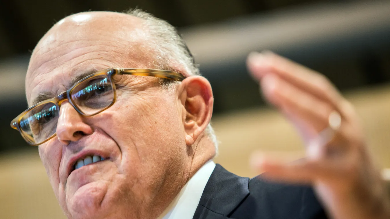 Rudolph Giuliani SQUARE FORMAT New York's former Mayor, Rudolph 'Rudy' Giuliani, attends a press conference of the Berlin Merchants and Industrialist Society (VBKI) in Berlin, Germany, 8 June 2016. Giuliani talked to many entrepreneurs about the similarit