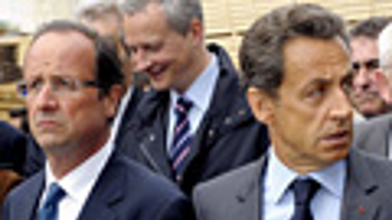Franciaország, elnökválasztás, Nicolas Sarkozy és Francois Hollande egy fűrészüzemet látogatott meg a közép-franciaországi Egletons-ban